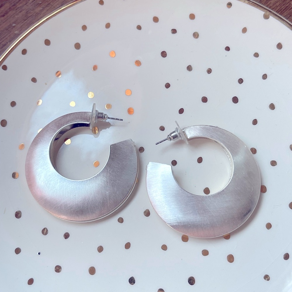 Silver hoop earrings chunky